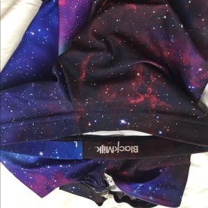 Blackmilk suspender leggings - galaxy print- large